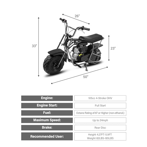 Oryxearth FSD105PFU Mini Dirt Bike For Kids, 105Cc 4-Stroke Gas Powered Mini Bikes Off-Road Motorcycle Gas Pocket Pit Trail Bike W/Epa Approved thumb #2