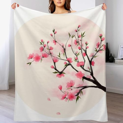 Couverture polaire chaude fleur de pêcher isolation thermique lit - 7