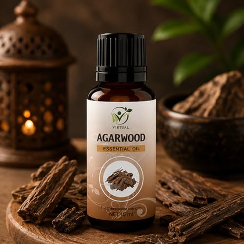 Image of VIRTUAL Agarwood Essential Oil 15ml Pure Aromatherapy Essential Oil for Diffuser Massage Spa Relaxation Home Fragrance and Wellness