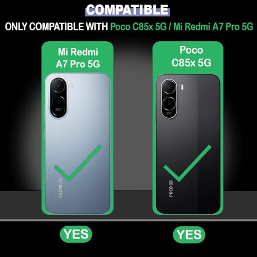 Image of Shockproof Case Compatible with Poco C85x 5G / Mi Redmi A7 Pro 5G | Full Camera Protection | TPU Flexible Back Cover for Poco C85x 5G / Mi Redmi A7 Pro 5G (Matte Black)