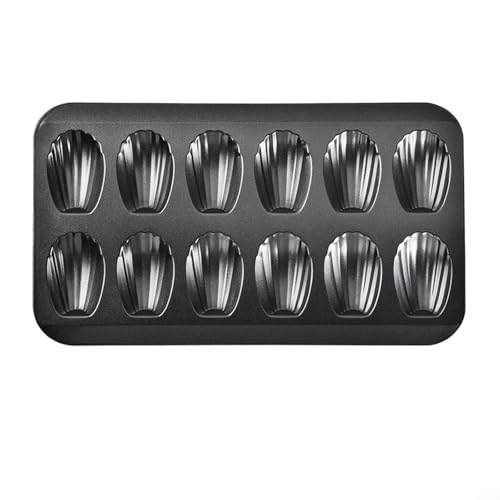 Mini tortiera antiaderente in acciaio inox con design a 12 cavità (nero)