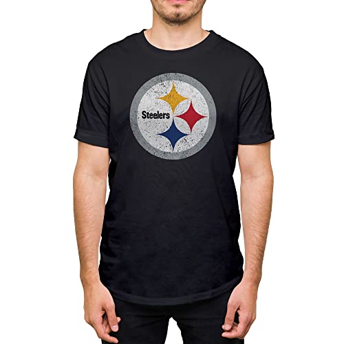 Camiseta corta NFL Pittsburgh Steelers negra talla S para adulto de algodon diseño unisex