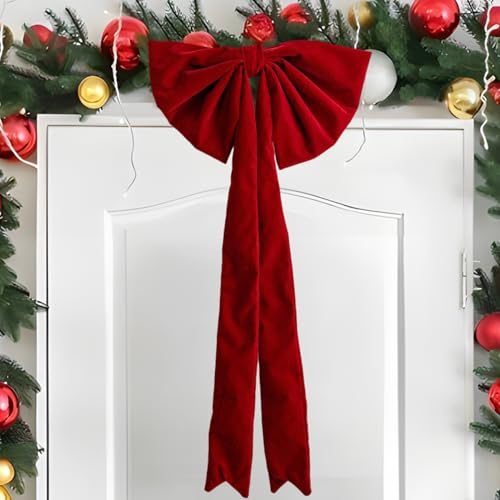 Lazos Navideños Terciopelo Adornos Árbol Navidad Casa Pared Puerta Jardín 7
