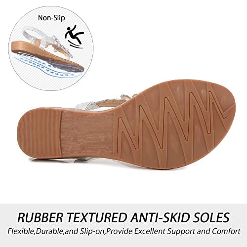 iCKER Women Sandals Rhinestone Dressy Casual Summer flat flip flops Comfortable Sandals4