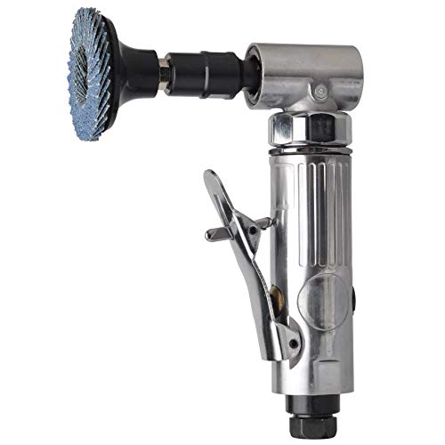 1/4 inch angle air die grinder with 22 pcs 2-inch roll lock sanding discs, polished color angle pneumatic die grinder, air die grinder kit by TOOLPEAK