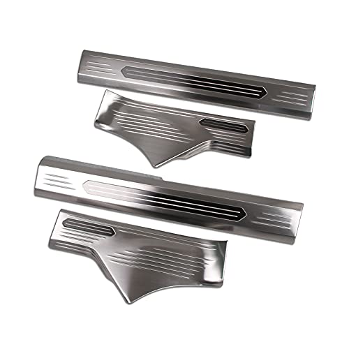 Beautost Fit for Nissan Rogue 2021 2022 2023 2024 2025 Inside Door Sill Scuff Plate Guard Cover Trims Stainless Steel (Silver)