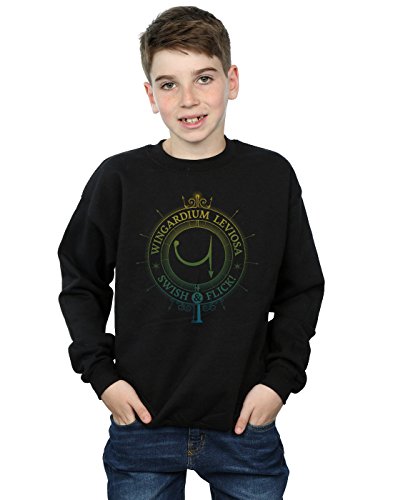 Harry Potter Boys Wingardium Leviosa Spells Charms Sweatshirt 7-8 Years Black