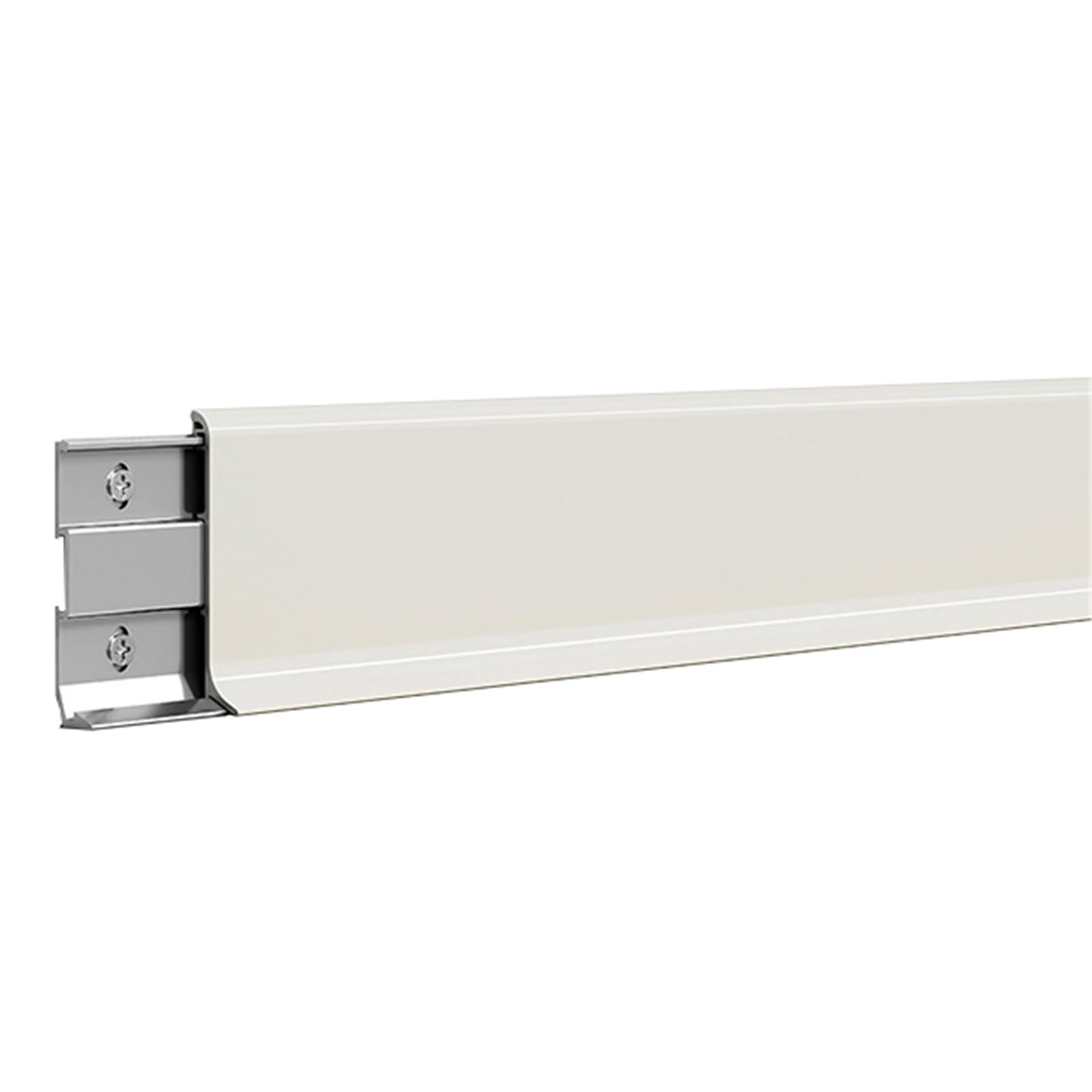 Paquete de 2 zócalos de metal blanco de 100 cm, moldura de cocina, perfiles de zócalo de esquina de 60 mm para decoración del hogar y bisagra sin costuras
