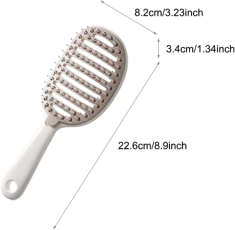 Image of Detangling Hair Brush Comb for Women Men,Curved Vented Detangler Paddle HairBrush for Wet Dry Damaged All Types Of Hair,Self Cleaning Hair Brush (Mint Green)