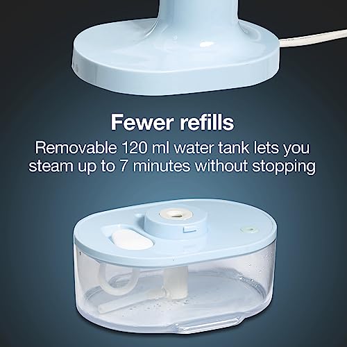 Image of Proctor Silex Compact Handheld Travel Steamer for Clothes & Mini Iron | 1200 Watts Ready in 45 Seconds | 7 Minutes of Continuous Use | Portable and Lightweight |120 ml Water Tank | Blue | 11557