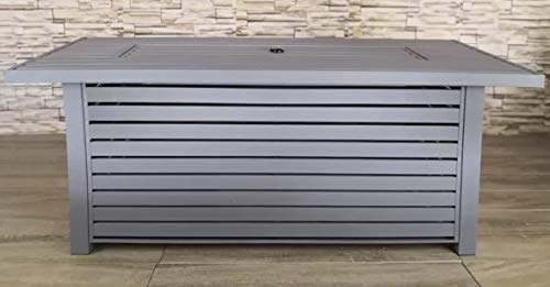 Century Modern Outdoor Bridgeport Rectangle Steel Propane Fire Pit Table For Outdoor Home Garden Backyard Fireplace [Cm-1026G] (Gray, Size : - 24'' H X 22'' W X 54'' D) #TOP1