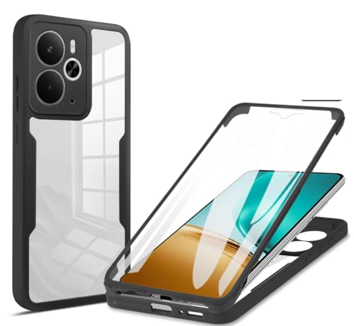 �P�[�X �Ή��@�� for Realme 14 5G / Neo7x / P3 �J�����ی�����X�N���[���v���e�N�^�[��d�\��2in1�X�}�z�J�o�[ Black