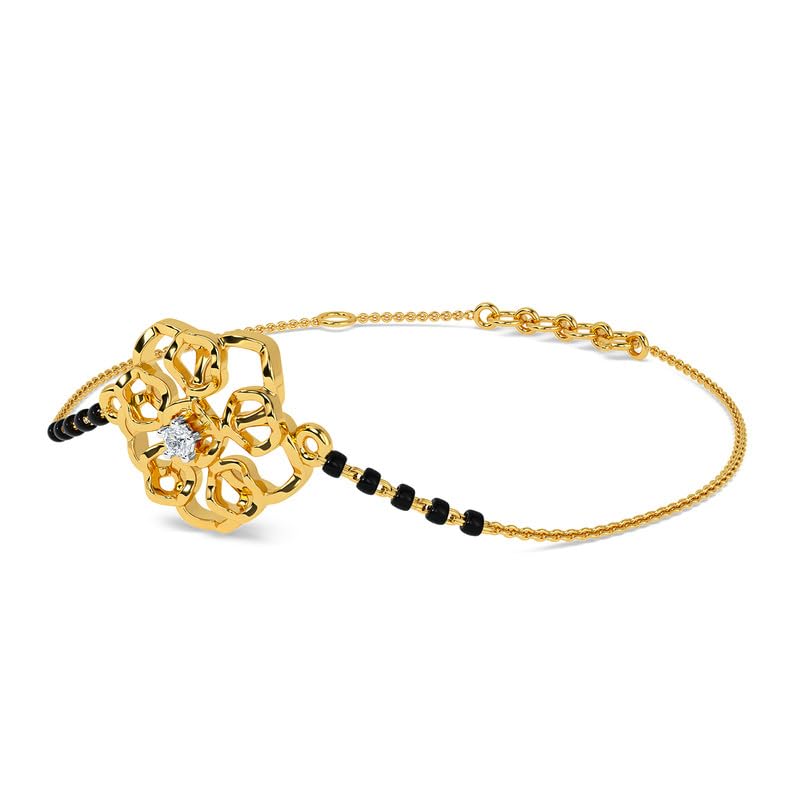 Image of KISNA Diamond Gold Mangalsutra Bracelet for Women