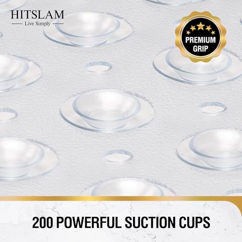 HITSLAM Badewannenmatte rutschfest, 101 x 40cm Extra Lange Antirutschmatte Badewanne, Duschmatte rutschfest BPA Frei, Schimmelresistent & Maschinenwaschbar Badematte, Transparent