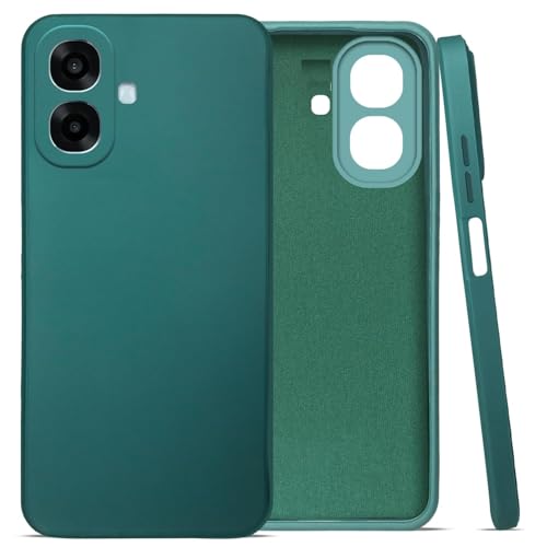Image of Camera Bump Protection & Inner Velvet Fabric Lining Matte Back Cover Compatible for Tecno KM4 / Spark Go 2 - Green