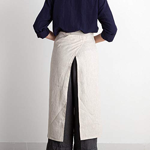 Atlinia Linen Half Apron Bistro Apron Waist Apron With Pockets Natural #TOP2