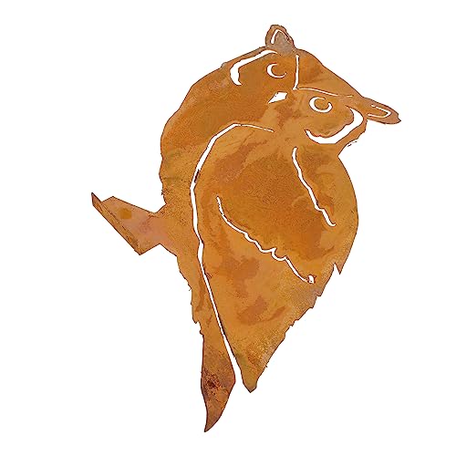 Happyyami 1pezzi Punta Da Giardino Forma Di Civetta in Ferro Decorazioni Per Giardinaggio Bastoncini Decorativi Design Creativo Facile Installazione Resistente All Esterno Aggiunge Bellezza