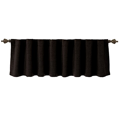 Beautyrest 11239042X018BTBK Chenille 42-Inch by 18-Inch Rod Pocket Ascot Single Window Valance, Black
