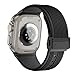 Romluous Silicone Band for Apple Watch Ultra 2 49mm Titanium Color Stainless Steel Buckle for Iwatch Ultra2 Sport Strap Accessories (Color : BLACK, Size : 44mm)