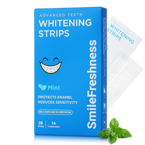 Image of Teeth Whitening Strips, 14-Day Treatments Clinically Proven for Visible & Affordable Teeth Whitening, Enamel Care Whitening, Reduced Sensitivity Formula, Mint.