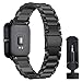 Cytech Correa para Amazfit Bip Pulsera, Amazfit Bip Lite Pulsera, Amazfit GTR 42mm Pulsera, Acero Inoxidable Pulsera de Recambio con Enlaces Herramienta de eliminación Extensibles (Negro)
