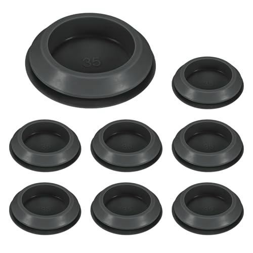 Image of M METERXITY 8-Packs Silicone Hole Plugs, Snap in Locking Hole Plugs for 35-38mm Hole, Round Hole Rubber Plug Kitchen Bulkheads Waterproof Sealing Plugs [Black]