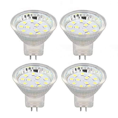 Lylithuif Bombilla LED MR11 12LED 2W 300LM Bombilla puntual Ángulo de haz de 120 grados Ahorro de energía Base de doble pin para iluminación de paisaje Luces de techo Luces de riel (Blanco frío)