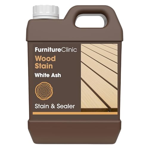 Image of Furniture Clinic Wood Stain | Water Based | Fast Drying, Low Odor, & Non-Toxic | Multiple Finishes | for Indoor & Outdoor Furniture and More | White Ash (85 Fl Oz / 2500ml)