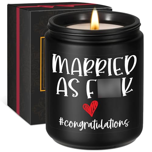 GSPY Scented Candles - Newly Wed Gifts for The Couple, Funny Wedding Gifts for Newlyweds, Married Couple - Wedding Congratulations Presents, Honeymoon, Married Present for Bride, Groom