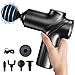 LEERCON Deep Tissue Massage Gun Portable, Mini Electric Muscle Massager, Suitable for Relieving Back, Neck and Body Pain, with 4 Heads and 6 Speeds, Black