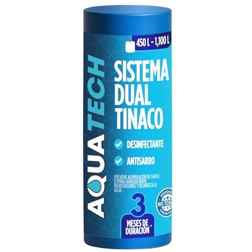 Sistema Dual Antisarro y Desinfectante para Tinaco 3 Meses. Filtro de Agua para Tinaco Previene formación de Sarro, Descalcificador de agua para Tinaco, Cisternas y Depósitos de...