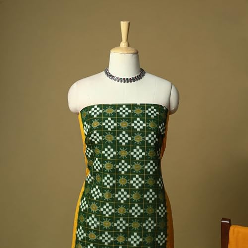 Image of Traditional Odisha Sambalpuri Ikat Cotton Dress Material for Women