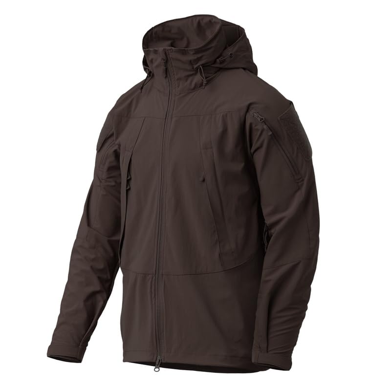 Militare Helicontex - Giacca softshell, antivento, giacca tattica da montagna all\'aperto, capispalla, escursionismo, arrampicata, campeggio, leggera, traspirante, sottile, giacca TROOPER MK2, Marrone terra
