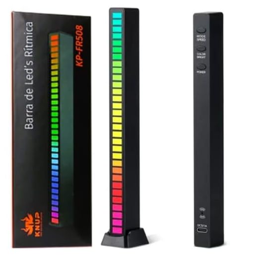 Torre Led Barra Rítmica Rítmico Som Interativo Interação Musica Ativação Por Voz Sensor Decoração RGB PC Computador Gamer Carro Festa Decorativo Quarto Sala Iluminação Pisca Pisca (Diversas)