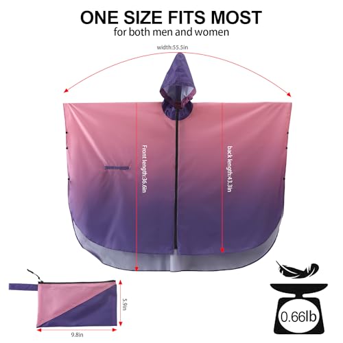 Image of salamra Rain Poncho Jacket - Hooded Waterproof Raincoat with Pocket for Women Men Adults