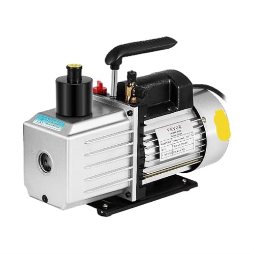 Bomba de vacío profesional de dos etapas tipo paleta, 8 CFM, 15 micrones, 3/4 HP, conexiones 1/4" flare, 3/8" SAE y 1/2" de entrada, para aire acondicionado miniatura 1