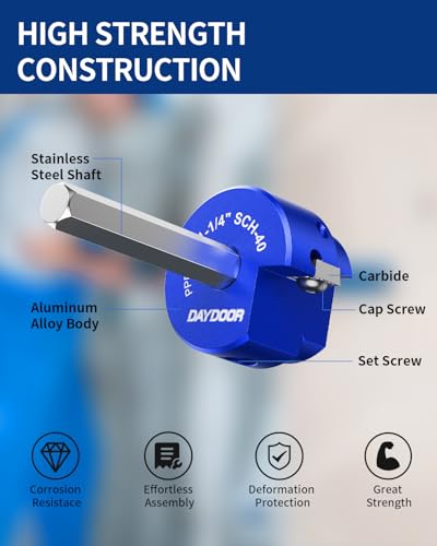 Image of DAYDOOR 1-1 /4'' PVC Pipe Reamer, 1-1 /4-Inch PVC Fitting Saver