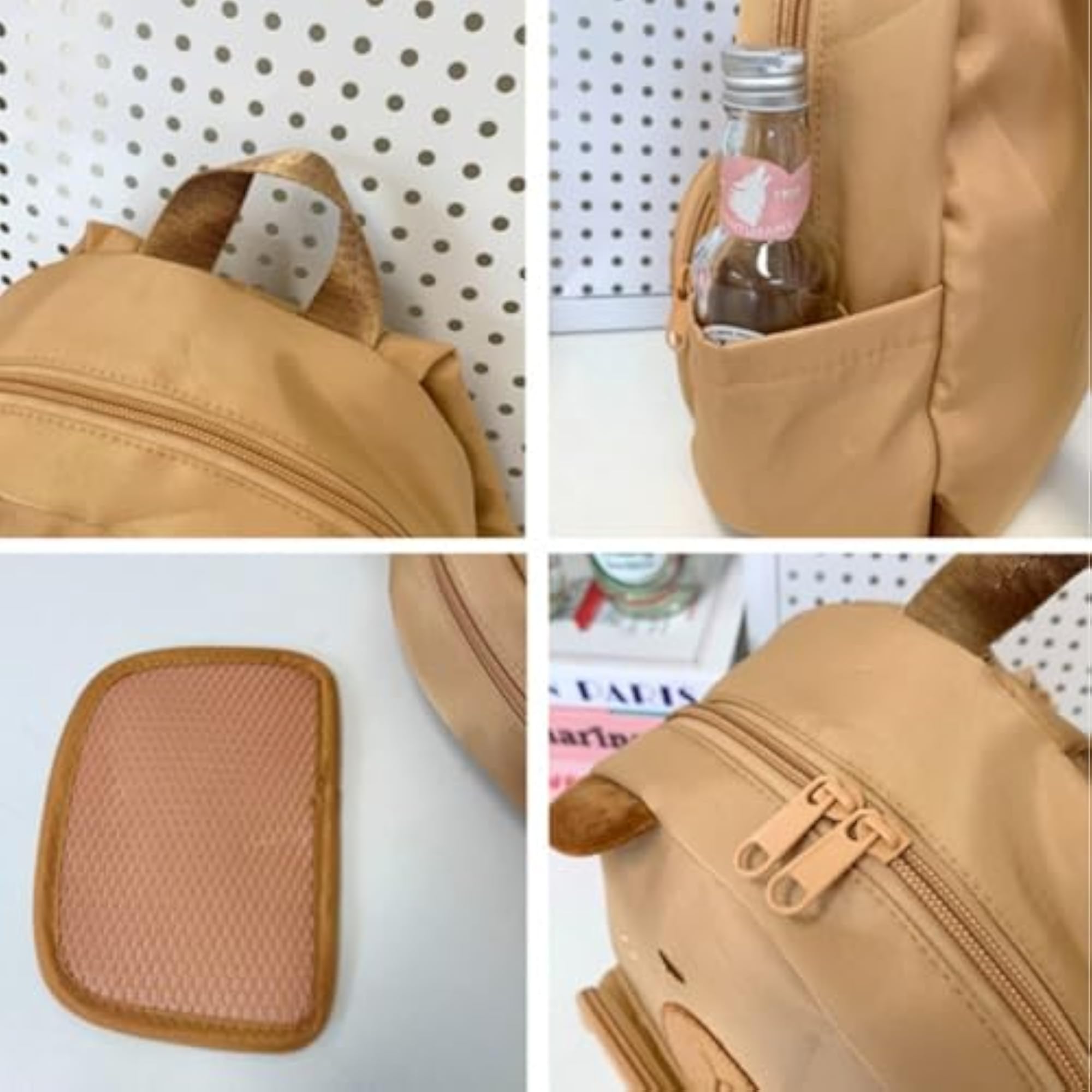 Creature Ear Backpack, Embroidered Face Cartoon