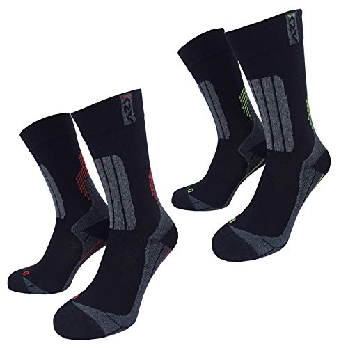 AZX Chaussettes Sport Homme - Spécialement conçues pour le Trekking ou la randonnée - Qualité Premium Fibres Techniques - Pack x2,39/42,Noir Cover