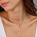 Yoosteel Layered Silver Initial Necklaces for Women, 14K White Gold Plated Initial Necklace Stack Cute Letter L Layered Necklaces Birthday Gifts for Women Jewelry