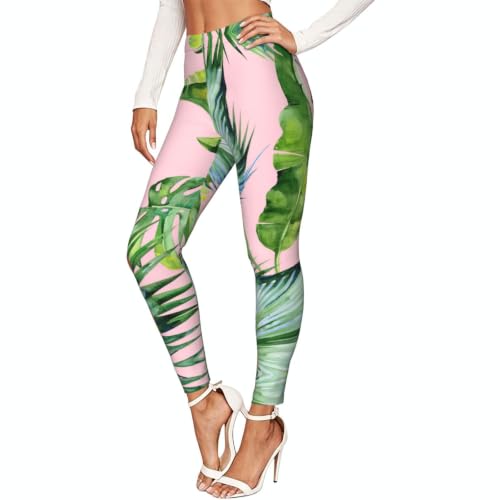 Leggings de compresión de hojas de plátano ideales para yoga y fitness en el gimnasio