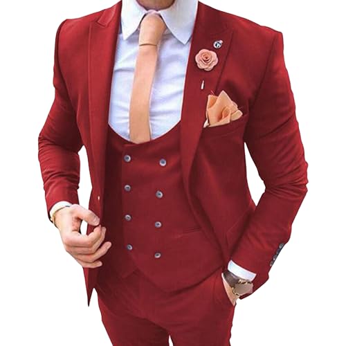 Mens Formal Dinner Casual Wedding Tuxedo Slim Herringbone Peak Lapel Suit Business Party Blazer Set