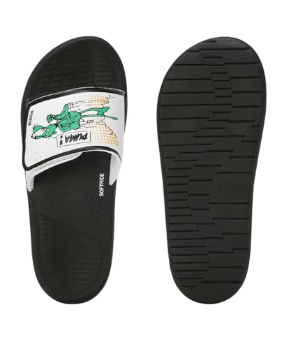 PUMA Mens Softride Slide Super Black-White-Pure Green - Image 7