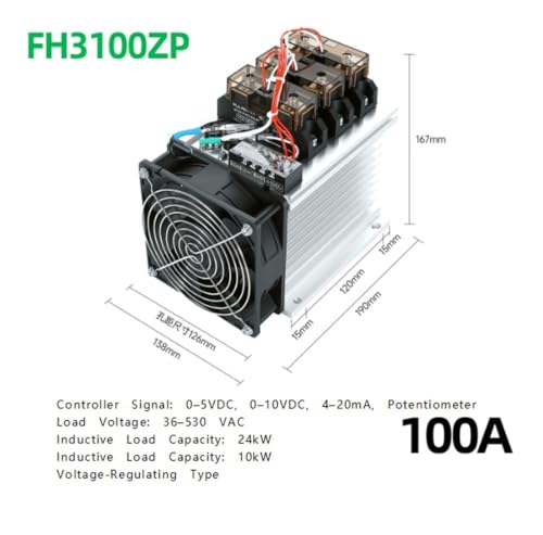 Relais statique triphasé 380V FH3100ZP à commutation rapide 100A pour armoire