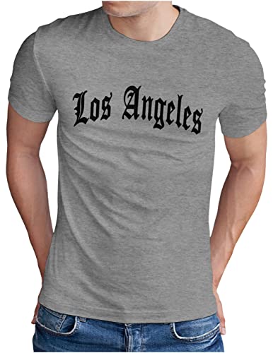 T-shirt Los Angeles homme en gris mélangé du S au 5XL