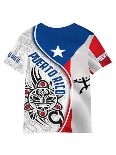 Men's Puerto Rico Flag T-Shirt 3D Frog Print Short Sleeve Shirt Novelty Casual Round Neck Top Unisex4