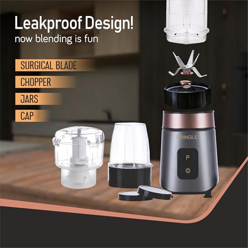 Image of Pringle NB104 Nutri Blender Juicer Mixer Grinder & Chopper | 600W Full Copper Motor | 2 Unbreakable Jars with Chopper | Multi-Purpose Kitchen Appliance | 2 Years Warranty