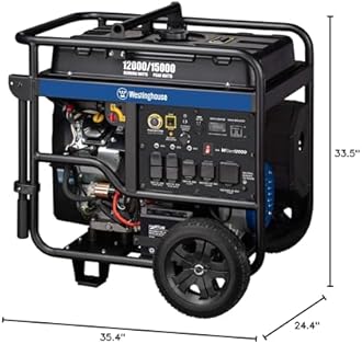 Westinghouse 18000 Peak Watt Home Backup Portable Generator, Remote Electric Start, Transfer Switch Ready 30A & 50 Outlets, Gas Powered, CO Sensor
