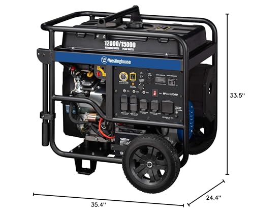 Westinghouse 18000 Peak Watt Home Backup Portable Generator, Remote Electric Start, Transfer Switch Ready 30A & 50 Outlets, Gas Powered, CO Sensor