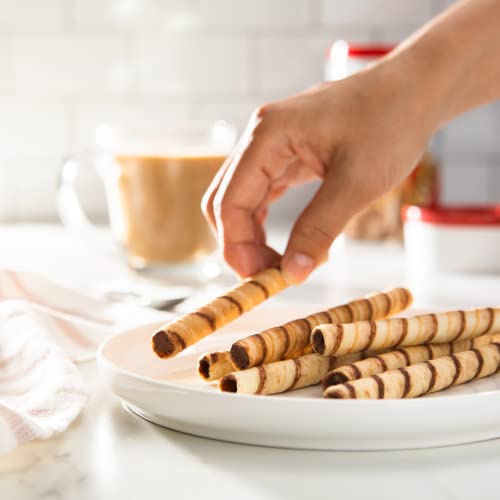 Pirouline Rolled Wafers – Dark Chocolate – Rolled Wafer Sticks, Crème Filled Wafers, Rolled Cookies for Coffee, Tea, Ice Cream, Snacks, Parties, Gifts, Valentine’s Day, and More – 3.25oz Carton 1pk